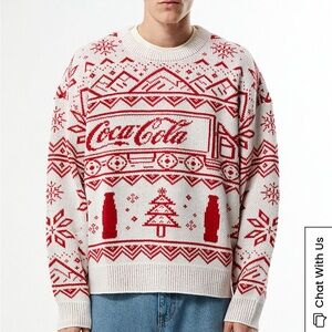 Coca Cola By Pacsun Season Crew Neck Christmas Ugly Sweater
